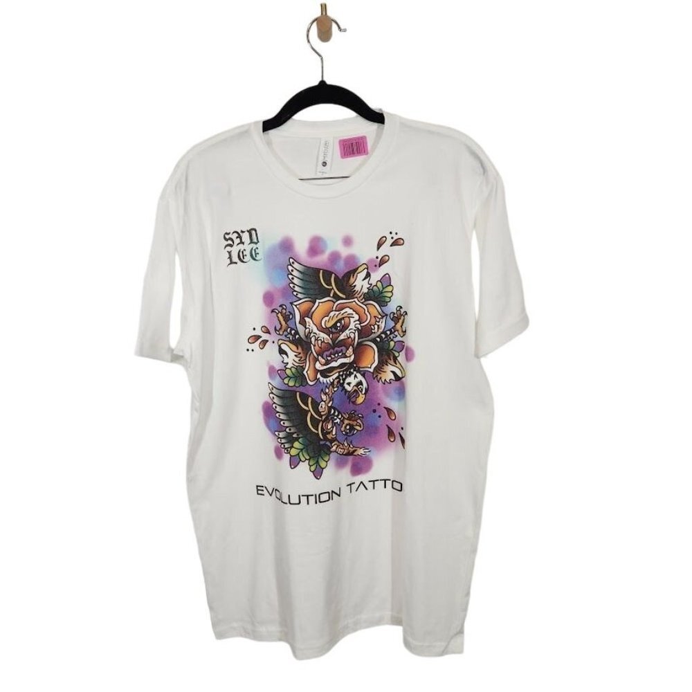 Evolution Tattoo Design‎ T-shirt in White Size Unisex Large